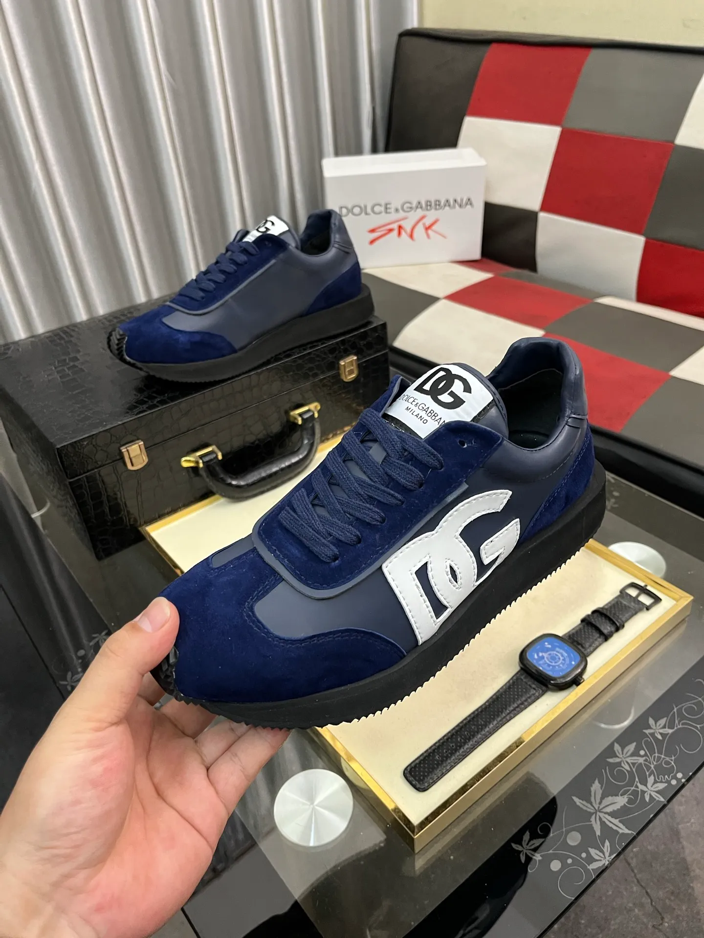 Men's Men's Shoes💰458⌚️⌚️Dolce&Gabbana••DG✔️High-end men's sports•casual shoes. Original goods from top counters. Original imported cowhide, multi-material splicing design ➕Imported cowhide lining, cowhide feet ➕Original TPR elastic outsole. Size: 36-46